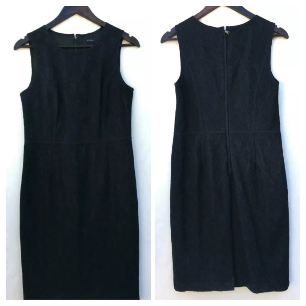 Ann Taylor Black Layered Lace Sheath Dress